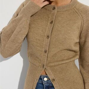 Commense Cinched Waist Knit Cardigan